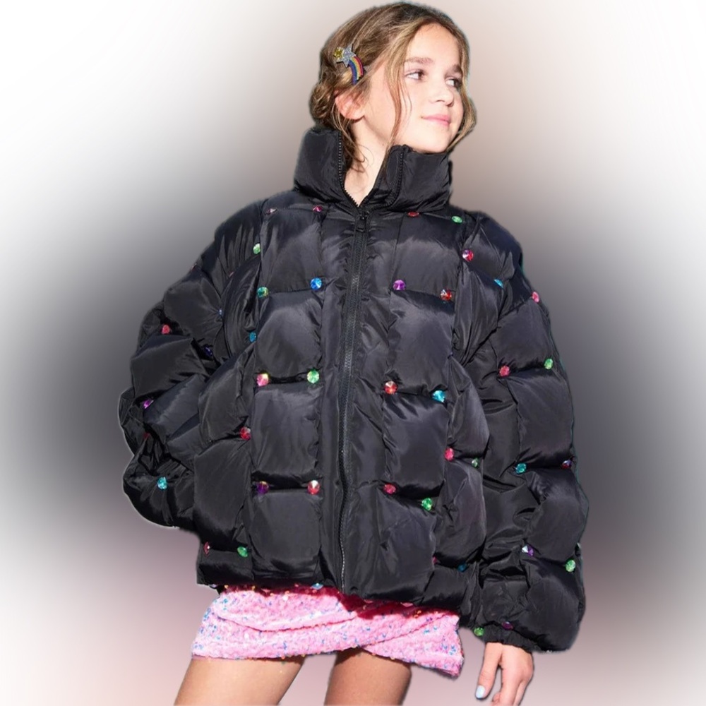 Lola & The Boys Rainbow Gem Quilted Puffer